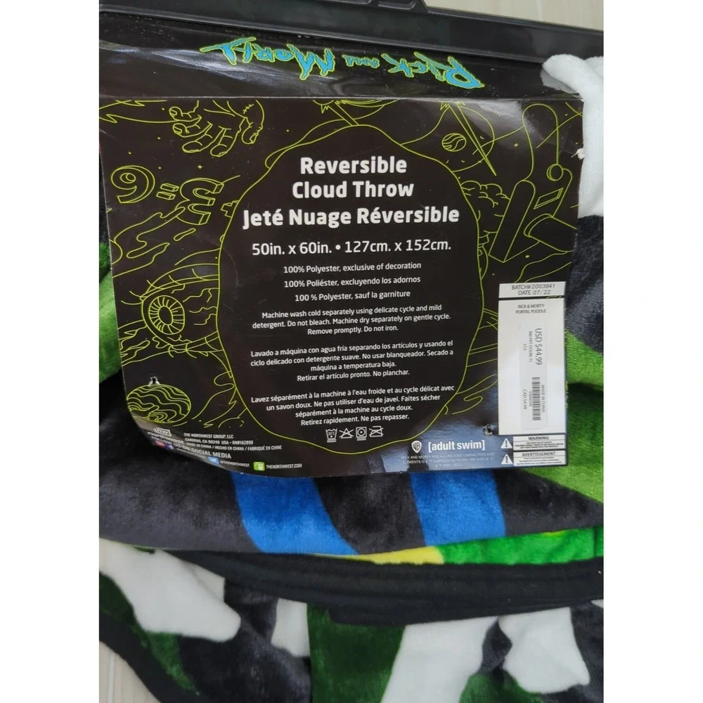 Rick andMOrty reversible Plush Cloud Throw 50x60